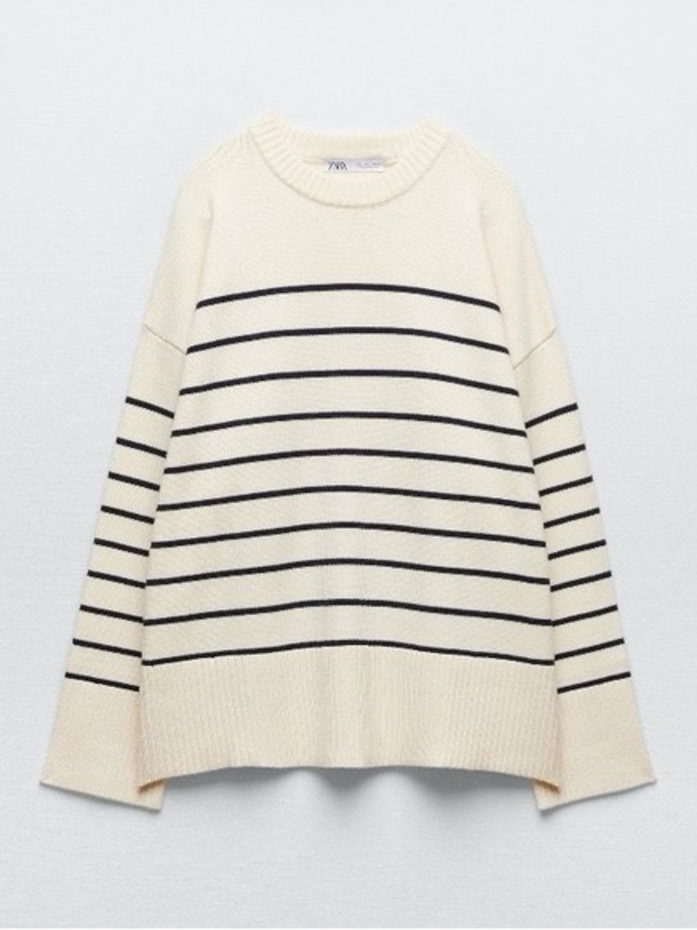 Zara Cream Striped Sweater